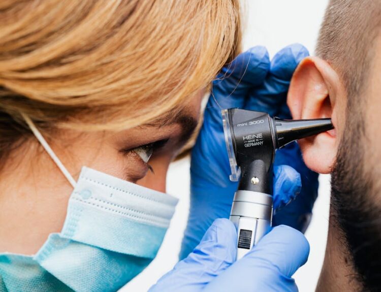 doctor doing ear examination